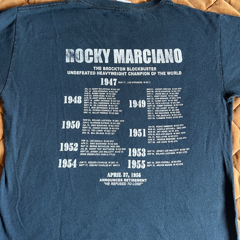 VINTAGE ROCKY MARCIANO BOXING TEE SMALL - Picture 6 of 7